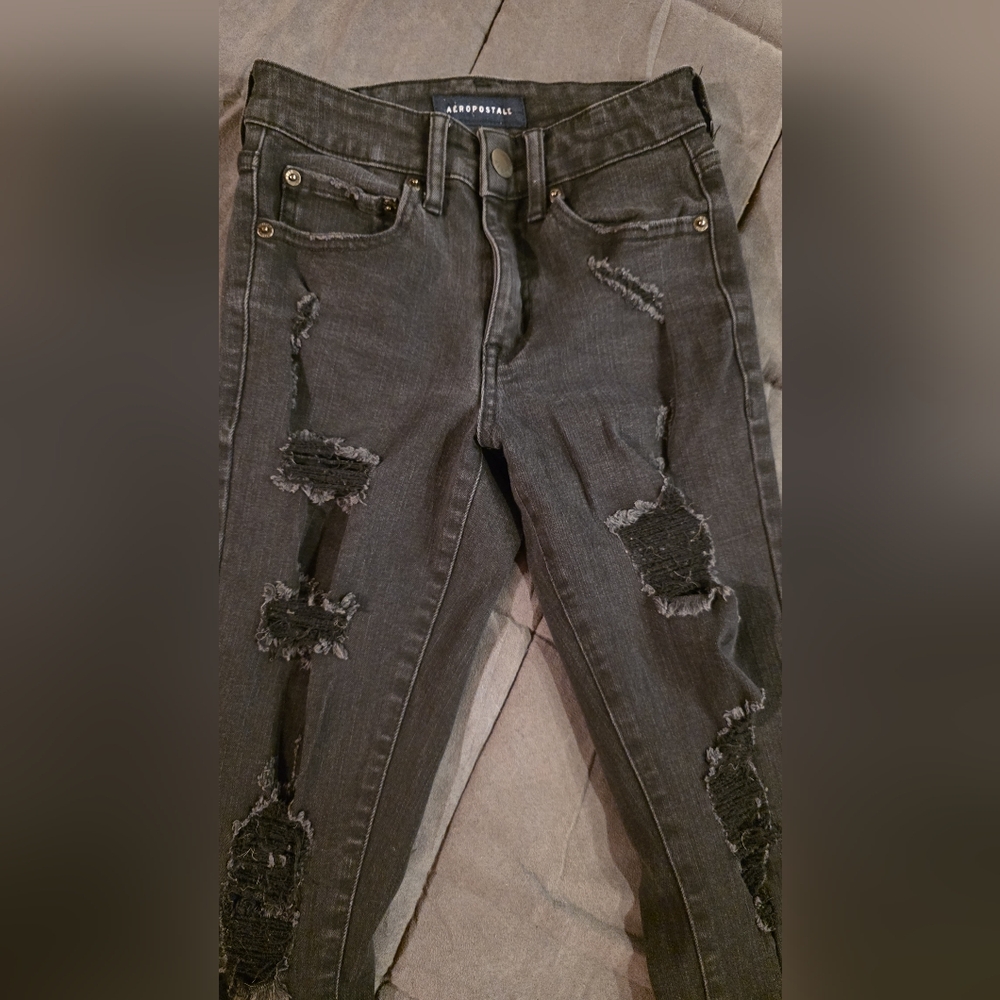 AEROPOSTALE HIGH RISE BLACK JEGGINGS | SIZE 0